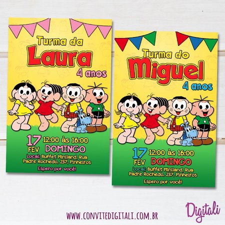 Convite Turma Da Mônica Convite Turma Da Mônica