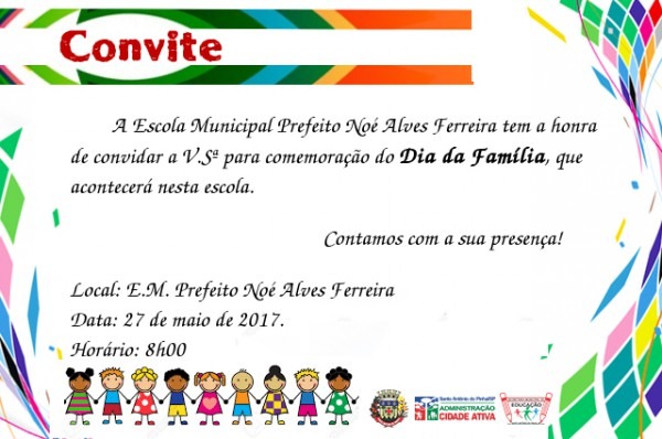 Convite Ao Dia Da FamÃlia Convite Ao Dia Da FamÃlia