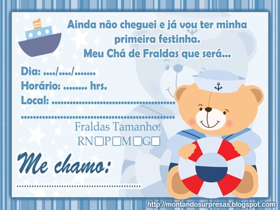 Convite De Chá De Bebê Convite De Chá De Bebê
