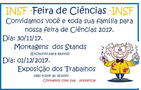 Convite Feira De CiÃªncias 2017