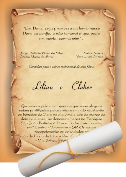 Convite De Casamento Pergaminho 1ef1cc Convite De Casamento Pergaminho 1ef1cc