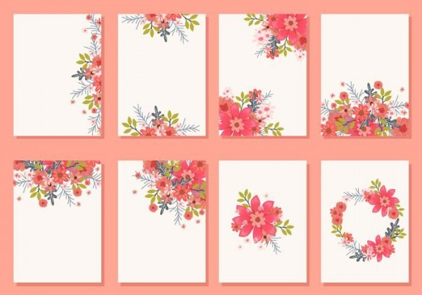 Vetores Florais Do Cartão Do Convite Do Casamento Vetores Florais Do Cartão Do Convite Do Casamento