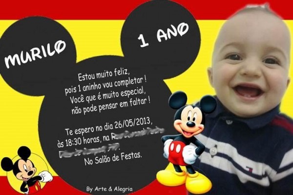 Frases Para Convite De Aniversario De 1 Ano Mickey 4 » Happy Frases Para Convite De Aniversario De 1 Ano Mickey 4 » Happy