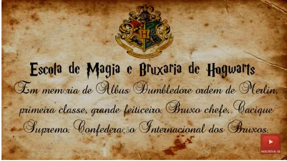 Convite Virtual Em VÃ­deo Tema Harry Potter