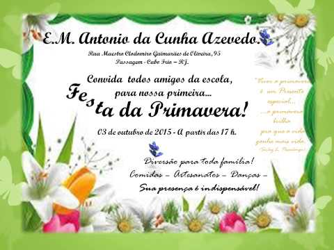 Convite Festa Da Primavera 2015 Convite Festa Da Primavera 2015