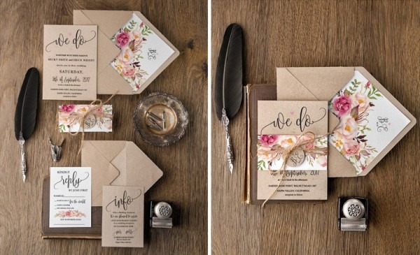 Papel Kraft Para Convite De Casamento Rústico E Romântico Papel Kraft Para Convite De Casamento Rústico E Romântico