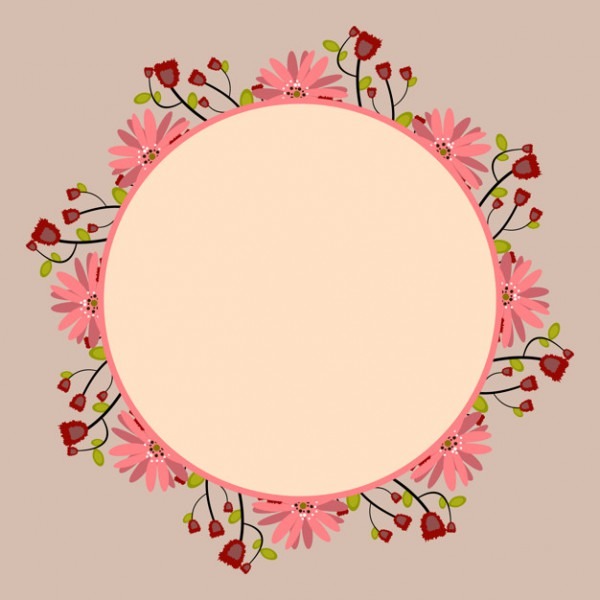 Moldura Redonda Com Bouquet Floral Rosa E Vermelho, Modelo Para Moldura Redonda Com Bouquet Floral Rosa E Vermelho, Modelo Para