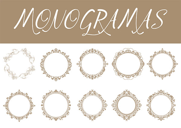 Modelos De Monogramas (brasões) Para Convites De Casamento [vetor Modelos De Monogramas (brasões) Para Convites De Casamento [vetor