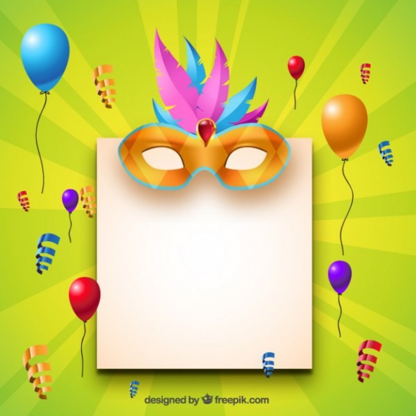 Papel Em Branco Com Decoração De Carnaval Papel Em Branco Com Decoração De Carnaval
