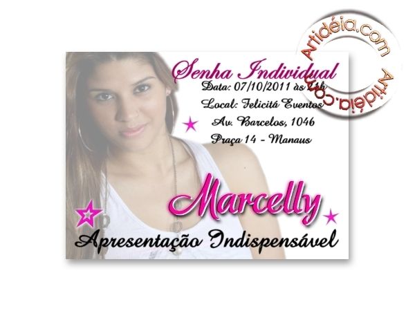 Convite Individual 15 Anos Por R$0,35 Convite Individual 15 Anos Por R$0,35