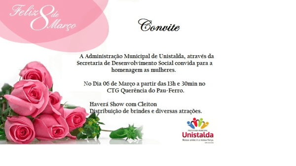 A Mulher Convite Da AdministraÃÃo Municipal De Unistalda A Mulher Convite Da AdministraÃÃo Municipal De Unistalda