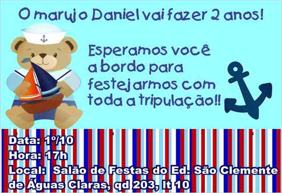 Ursinho Marinheiro Convite Aniversário No Elo7 Ursinho Marinheiro Convite Aniversário No Elo7