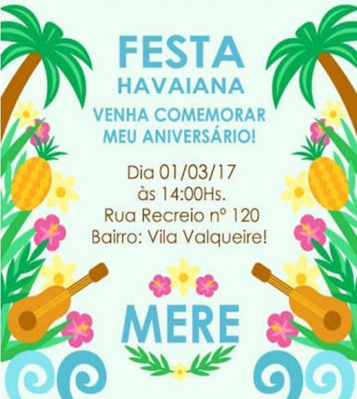 Convite Havaiano 23 Modelos IncrÃveis Para Sua Festa No Havaà Convite Havaiano 23 Modelos IncrÃveis Para Sua Festa No HavaÃ