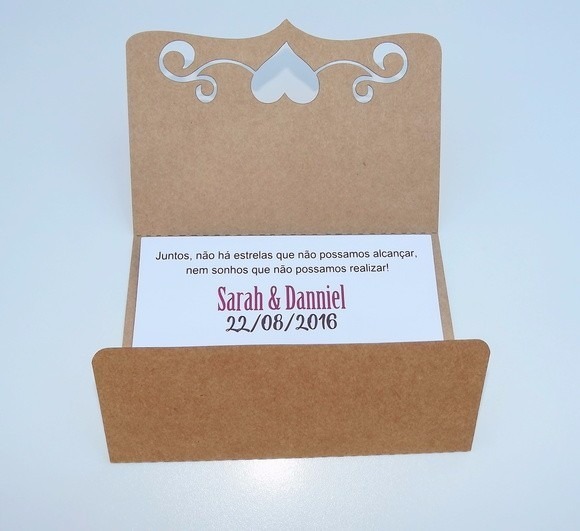 120 Envelopes Kraft Corte A Laser Para Convite Casamento