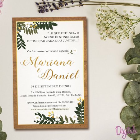 Convite Casamento Rústico Verde E Branco Convite Casamento Rústico Verde E Branco