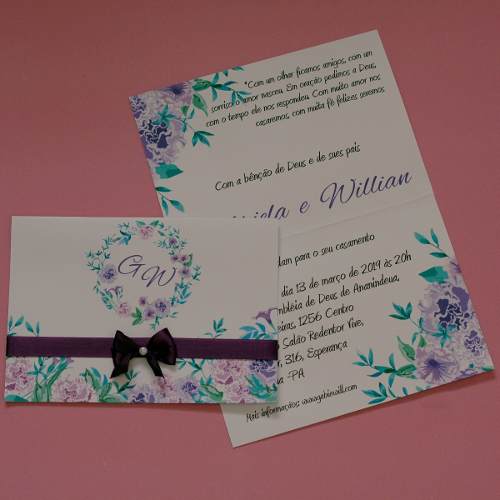 40 Convites De Casamento Flores Moderno Diferente Barato 40 Convites De Casamento Flores Moderno Diferente Barato