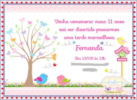 Convite Passarinho Convite Passarinho