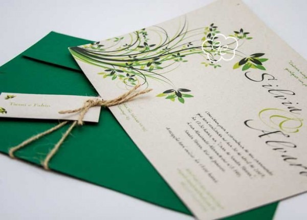 Modelo 12 Convite De Casamento Floral Em Tons De Verde E Impresso Modelo 12 Convite De Casamento Floral Em Tons De Verde E Impresso