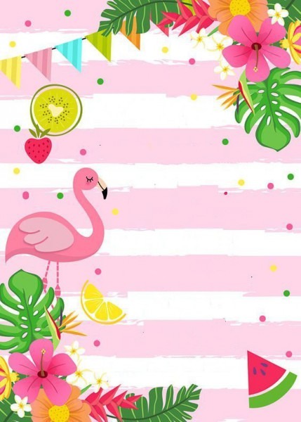 Convite Flamingo E Abacaxi