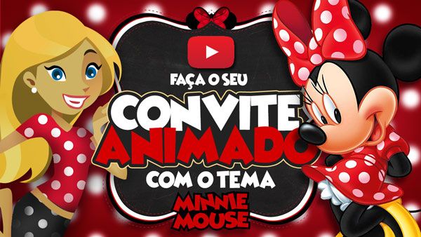 Convite Animado Virtual Minnie Vermelha GrÃ¡tis Para Baixar