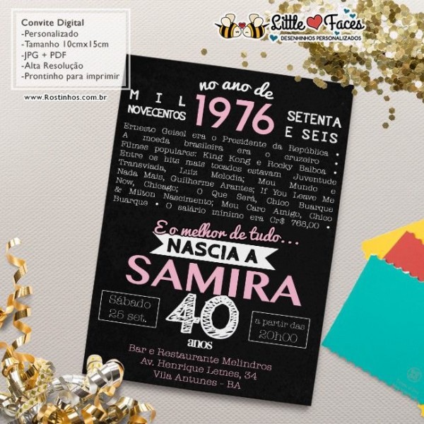 Convite Aniversário Fatos Marcantes Para Imprimir Convite Aniversário Fatos Marcantes Para Imprimir
