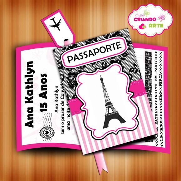 Arte Digital Convite Passaporte Paris No Elo7 Arte Digital Convite Passaporte Paris No Elo7