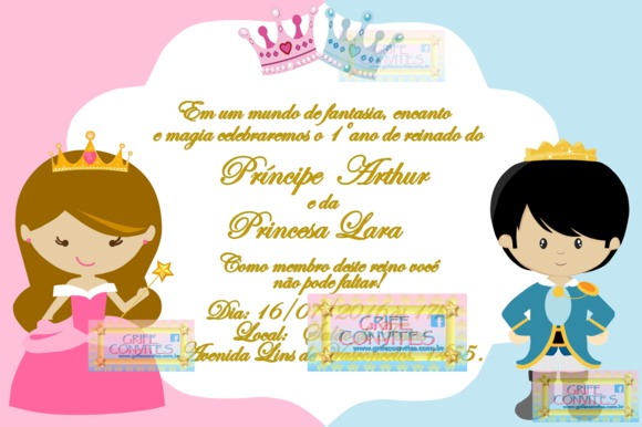 Convite Principe Princesa Convite Principe Princesa
