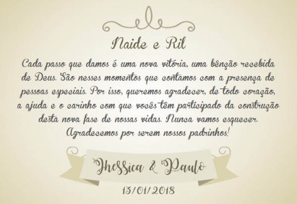 Mensagem De Agradecimento Pelo Convite De Padrinhos De Casamento Mensagem De Agradecimento Pelo Convite De Padrinhos De Casamento