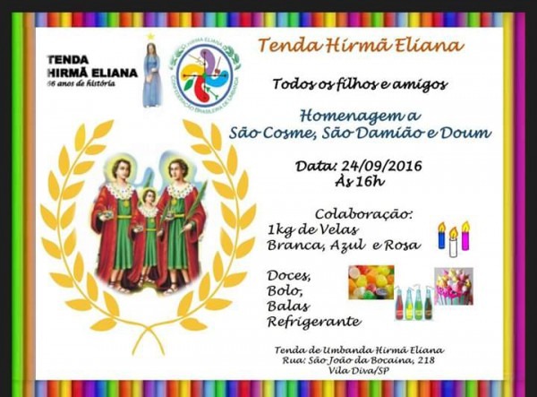 Evento Festas De Cosme E Damião 2016 Evento Festas De Cosme E Damião 2016