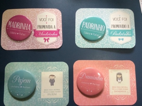 Convite Dos Padrinhos E Pajens Bottons Personalizados! Convite Dos Padrinhos E Pajens Bottons Personalizados!
