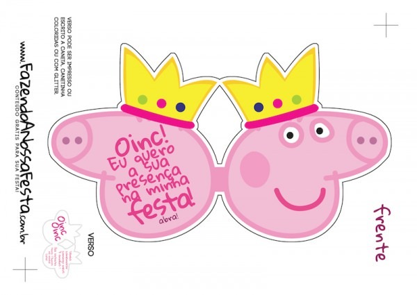 Convite Peppa Pig Princesa Para Imprimir