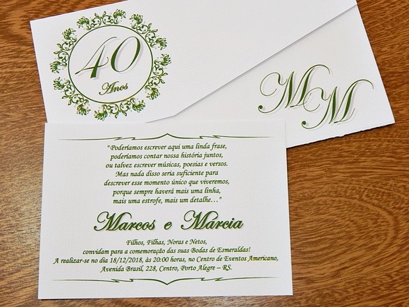 Convite De Bodas De Esmeralda Convite De Bodas De Esmeralda