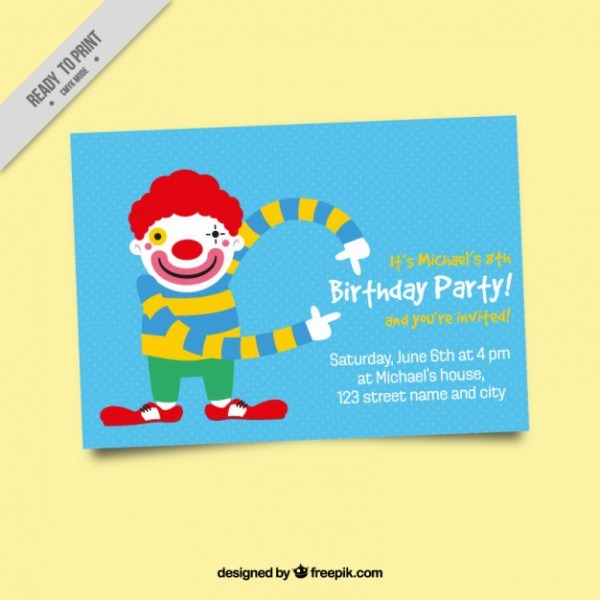 Convite De Aniversário Com Palhaço Convite De Aniversário Com Palhaço