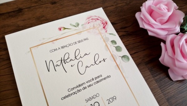 Convite De Casamento Floral RÃºstico Luxo Convite 15 Anos
