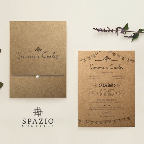 Convite De Casamento Rustico