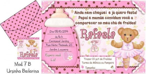 Convite De Chá De Bebê Bailarina 18 Modelos! â Modelos De Convite Convite De Chá De Bebê Bailarina 18 Modelos! â Modelos De Convite