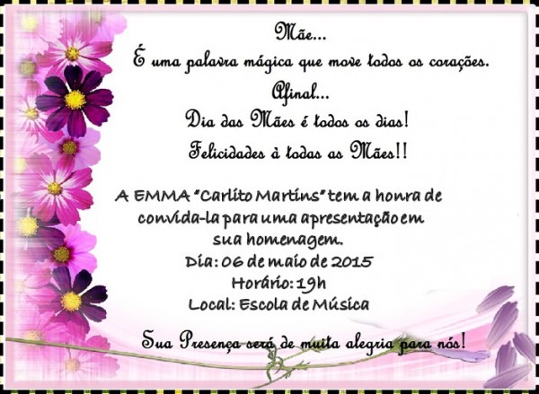Alunos Da Escola De Música Realizam Homenagem Ao Dia Das Mães Alunos Da Escola De Música Realizam Homenagem Ao Dia Das Mães