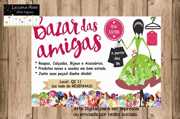 Convite Amigas Bazar Convite Amigas Bazar