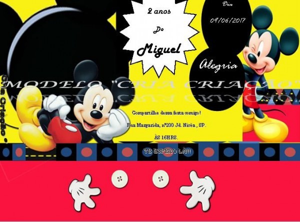 Convite Digital Mickey Mouse Whatsapp Convite Digital Mickey Mouse Whatsapp