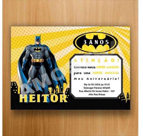 Convite Digital Personalizado Arte Batman Padrinho Aniversa Convite Digital Personalizado Arte Batman Padrinho Aniversa