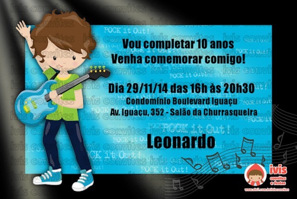 Convite Digital Rock N Roll No Elo7 Convite Digital Rock N Roll No Elo7