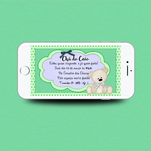 Convite Digital Whatsapp Facebook Tema Urso Chá De Fralda Convite Digital Whatsapp Facebook Tema Urso Chá De Fralda