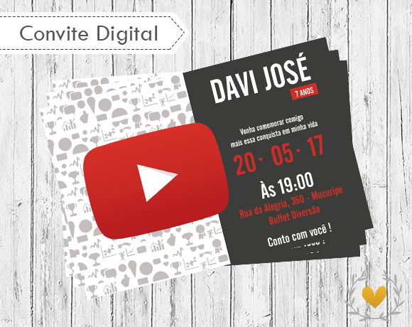 Convite Digital Youtube No Elo7 Convite Digital Youtube No Elo7