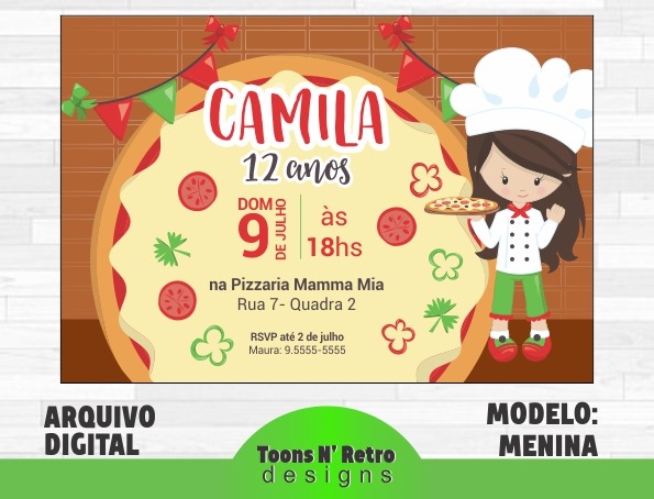 Convite Festa Com Pizza Convite Festa Com Pizza