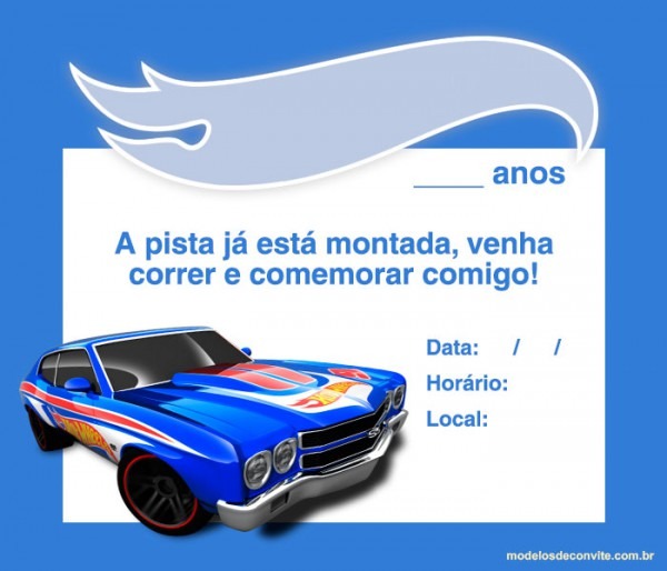 Convite Hot Wheels Para Editar E Imprimir +25 Modelos! â Modelos Convite Hot Wheels Para Editar E Imprimir +25 Modelos! â Modelos