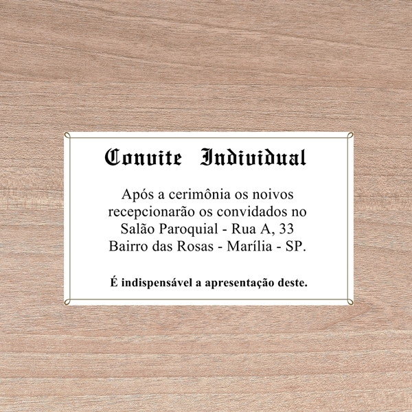Convite Individual Convite Individual