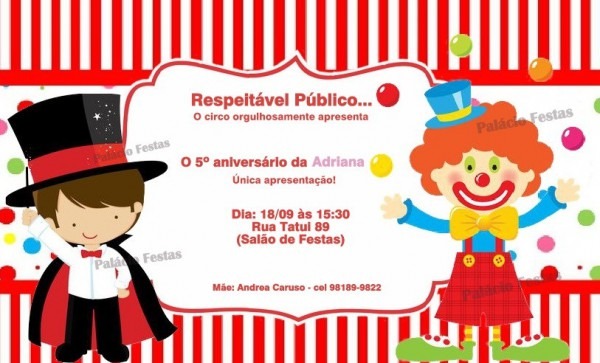 Convite Palhaço No Elo7 Convite Palhaço No Elo7