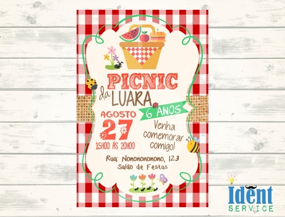 Convite Picnic Convite Picnic