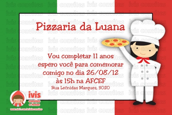 Convite Digital Pizza No Elo7 Convite Digital Pizza No Elo7