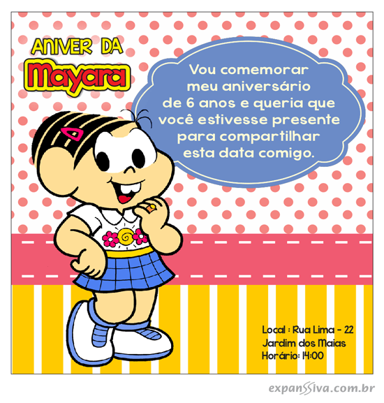 Convites Infantis Para Turma Da Mônica M6909 Convites Infantis Para Turma Da Mônica M6909